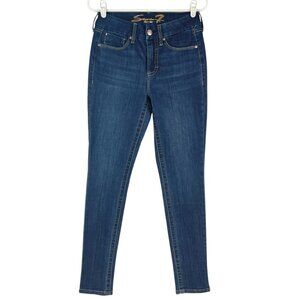 Seven7 Women's Tummyless High Rise Skinny Jeans Sz 4 Dark Wash Cotton Blend NWOT
